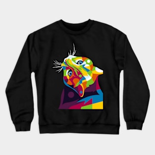 Cute Cat Stare Crewneck Sweatshirt